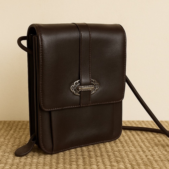 Fossil Brown Leather Crossbody Bag NWOT - Picture 1 of 5